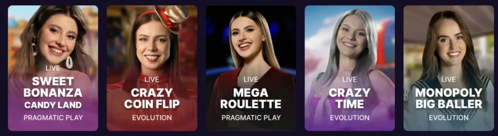 Pragmatic Play and Evolution Live Games at SpinBit Casino